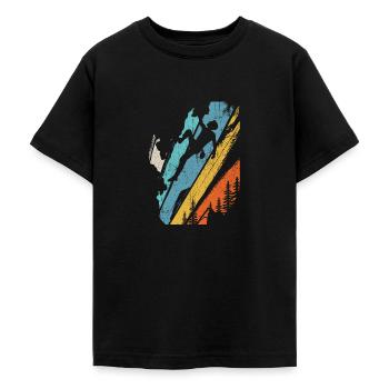 Vintage Bergsteiger Klettern Kletterer Bouldering - Teenager T-Shirt - Schwarz - Vorne - AI Model Teenager Male light (155cm)