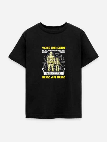 Feuerwehr Vater Sohn Partnerlook - Teenager T-Shirt - Schwarz