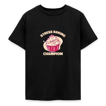 Pastry Chef Baking Champion Baked Goods Pastries - Teenage T-Shirt - black - Front - AI Model Teenager Male light (155cm)
