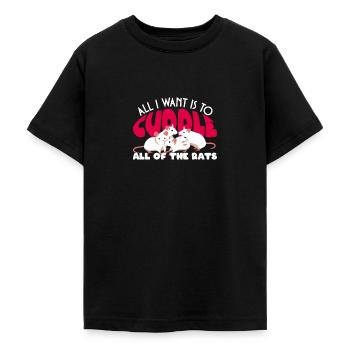 Rat Cuddling Rodent Cuddle Rat Lovers - Teenage T-Shirt - black - Front - AI Model Teenager Male light (155cm)