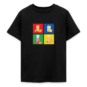 Jus de fruit - T-shirt Ado - noir - Devant - AI Model Teenager Male light (155cm)