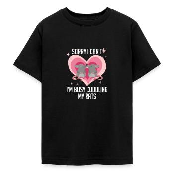 Rat Cuddling Pet Owner Rodent Rat Lovers - Teenager T-Shirt - Schwarz - Vorne - AI Model Teenager Male light (155cm)