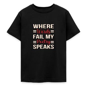 Mots Échec Poésie Parle Poète - T-shirt Ado - noir - Devant - AI Model Teenager Male light (155cm)