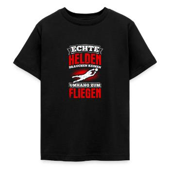 Echte Helden brauchen keinen Umhang zum Fliegen - - Teenager T-Shirt - Schwarz - Vorne - AI Model Teenager Male light (155cm)