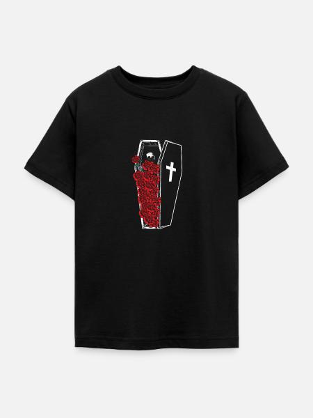 Gothic Skull Roses Death Grave Aesthetic Dark - Teenager T-Shirt - Schwarz