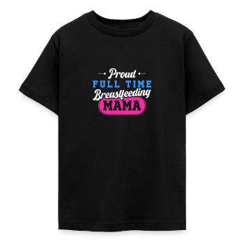 L’allaitement normalise la fière mère qui allaite à temps plein - T-shirt Ado - noir - Devant - AI Model Teenager Male light (155cm)