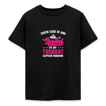 Remorqueur gâté Remorqueur Capitaine Mari Voile - T-shirt Ado - noir - Devant - AI Model Teenager Male light (155cm)