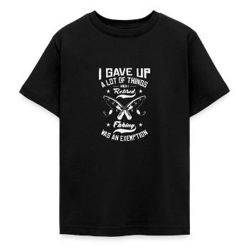 Angeln war eine Befreiung Lustiges Angelhobby im - Teenager T-Shirt - Schwarz - Vorne - AI Model Teenager Male light (155cm)