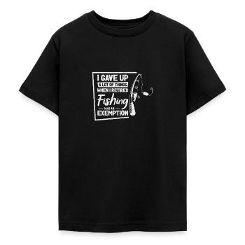 Angeln war eine Befreiung Lustiges Angelhobby im - Teenager T-Shirt - Schwarz - Vorne - AI Model Teenager Male light (155cm)