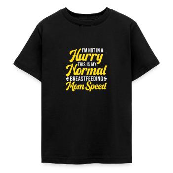 Allaitement Pas pressé Mère qui allaite normale - T-shirt Ado - noir - Devant - AI Model Teenager Male light (155cm)