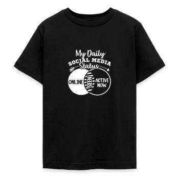 Mon diagramme de Venn d’état quotidien des médias sociaux - T-shirt Ado - noir - Devant - AI Model Teenager Male light (155cm)