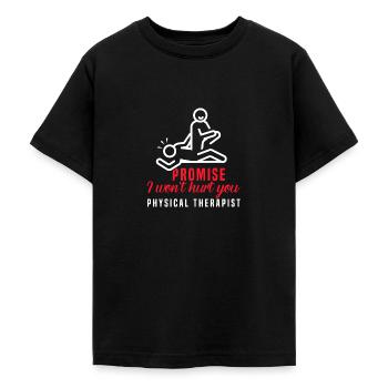 Physiothérapeute Drôle de promesse que je - T-shirt Ado - noir - Devant - AI Model Teenager Male light (155cm)