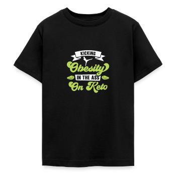 Keto Diet Ketogenic Food Dietitian Weight Loss - Teenage T-Shirt - black - Front - AI Model Teenager Male light (155cm)