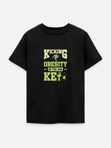 Keto-Diät Ketogene Ernährung Diätassistent - Teenager T-Shirt - Schwarz
