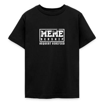 Social Media Meme Membership Request - Teenage T-Shirt - black - Front - AI Model Teenager Male light (155cm)