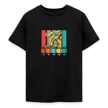 Retro Vintage American Football Sport - Teenager T-Shirt - Schwarz - Vorne - AI Model Teenager Male light (155cm)