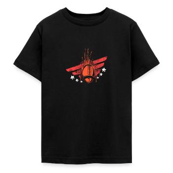 Football américain Drapeau Sports patriotiques - T-shirt Ado - noir - Devant - AI Model Teenager Male light (155cm)