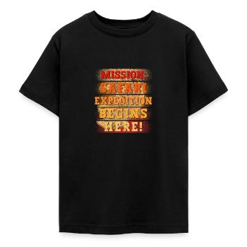 Safari Wildlife Mission Expedition Adventure - Teenage T-Shirt - black - Front - AI Model Teenager Male light (155cm)