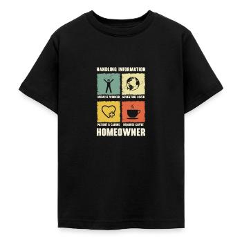 Neuer Hauseigentümer Informationen zum Umgang mit - Teenager T-Shirt - Schwarz - Vorne - AI Model Teenager Male light (155cm)
