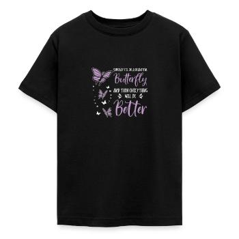 Himmlischer Schmetterling Mystische - Teenager T-Shirt - Schwarz - Vorne - AI Model Teenager Male light (155cm)