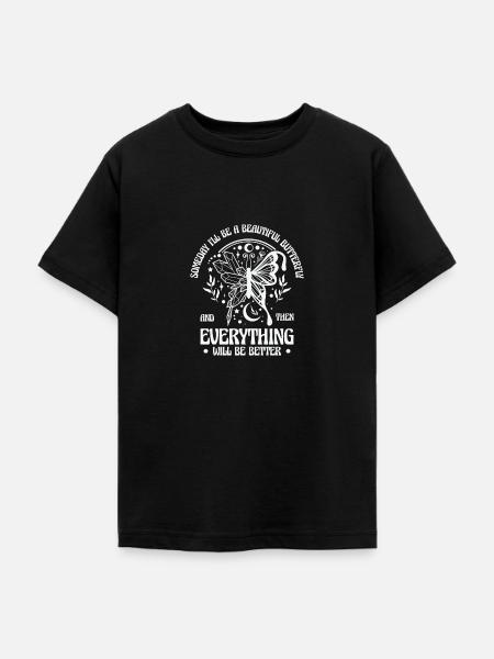 Himmlischer Schmetterling Mystische - Teenager T-Shirt - Schwarz