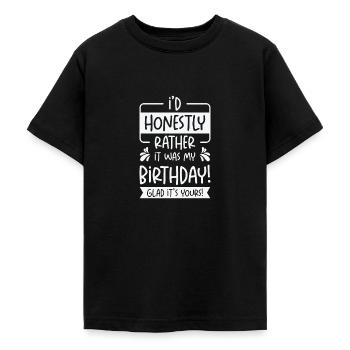 Birthday Party Natal Celebration Unique Greeting - Teenage T-Shirt - black - Front - AI Model Teenager Male light (155cm)