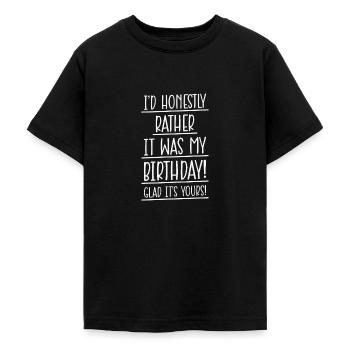 Birthday Party Natal Celebration Unique Greeting - Teenage T-Shirt - black - Front - AI Model Teenager Male light (155cm)