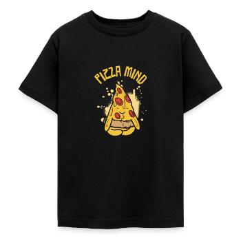 Sérénité Pizza Méditation Yoga Pizza - T-shirt Ado - noir - Devant - AI Model Teenager Male light (155cm)
