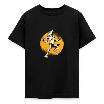 Halloween Monster Line Art Werwolf Horror Monster - Teenager T-Shirt - Schwarz - Vorne - AI Model Teenager Male light (155cm)