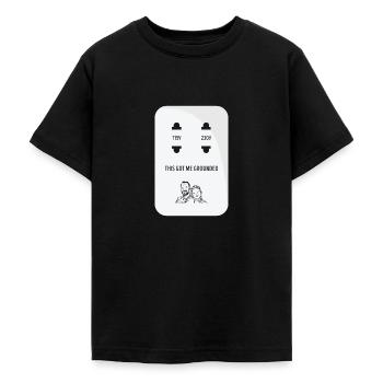 Socket Jokes Grounded Strict Parents Puns - Teenage T-Shirt - black - Front - AI Model Teenager Male light (155cm)