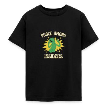 Alien Peace Alien Head Martian Space Outsider - Teenage T-Shirt - black - Front - AI Model Teenager Male light (155cm)