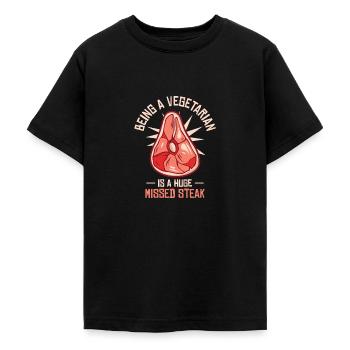 Steak Lovers Meat Foodie Steak - T-shirt Ado - noir - Devant - AI Model Teenager Male light (155cm)
