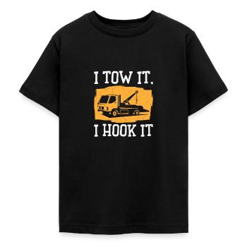 Tow Truck Driver Skilled Trucker Towing Hooking - Teenage T-Shirt - black - Front - AI Model Teenager Male light (155cm)