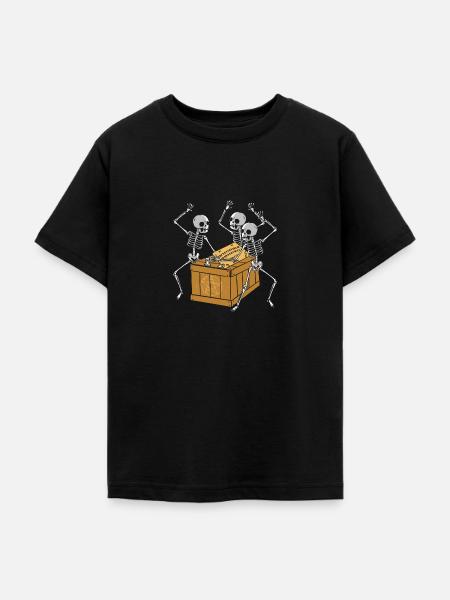 Retro Halloween skelet spelen Ouija horror - T-shirt tonåring - svart