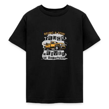 Amazing Tow Truck Driver Trucking Operator - Teenage T-Shirt - black - Front - AI Model Teenager Male light (155cm)