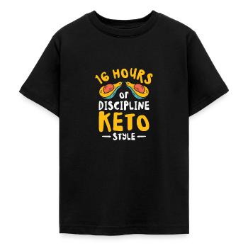 Keto Diet Avocado Fruit Weight Loss Nutritionist - Teenage T-Shirt - black - Front - AI Model Teenager Male light (155cm)