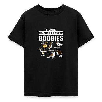 Funny Booby Seabirds Collection - Teenage T-Shirt - black - Front - AI Model Teenager Male light (155cm)