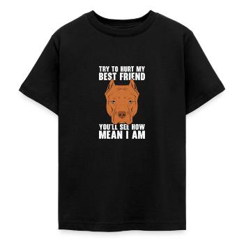 Mean Pet Pitbull Hundehalter American Bully - Teenager T-Shirt - Schwarz - Vorne - AI Model Teenager Male light (155cm)