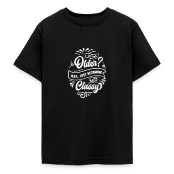 Classy Grandparent Vintage Typography Classic - Teenage T-Shirt - black - Front - AI Model Teenager Male light (155cm)