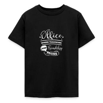 Collègue Amitié Bureau Travail Famille - T-shirt Ado - noir - Devant - AI Model Teenager Male light (155cm)