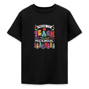 ESL-Lehrer Englisch Mehrsprachiger Lehrer für - Teenager T-Shirt - Schwarz - Vorne - AI Model Teenager Male light (155cm)
