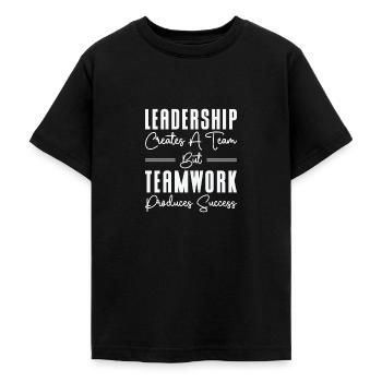 Boss Leadership Teamwork Success Office Work - Teenage T-Shirt - black - Front - AI Model Teenager Male light (155cm)