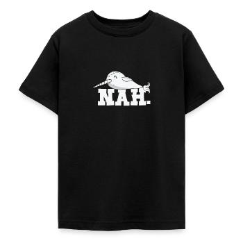 Procrastinating Narwhal Lover Aquatic Animals - Teenage T-Shirt - black - Front - AI Model Teenager Male light (155cm)