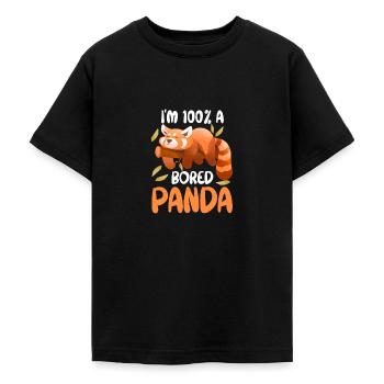 Panda rouge ennuyé animal mignon paresseux - T-shirt Ado - noir - Devant - AI Model Teenager Male light (155cm)