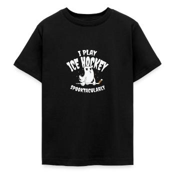 Eishockey Sport Halloween Saison Geisterspieler - Teenager T-Shirt - Schwarz - Vorne - AI Model Teenager Male light (155cm)