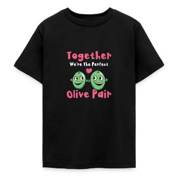 Valentinstag Olive Paare Dating Romantik - Teenager T-Shirt - Schwarz - Vorne - AI Model Teenager Male light (155cm)