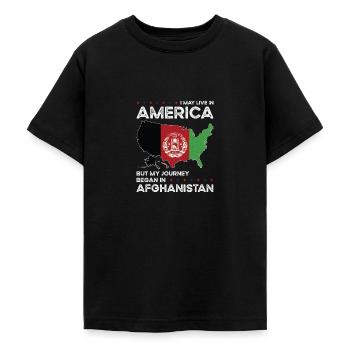 Geboren in Afghanistan Afghanistan Amerikaner USA - Teenager T-Shirt - Schwarz - Vorne - AI Model Teenager Male light (155cm)