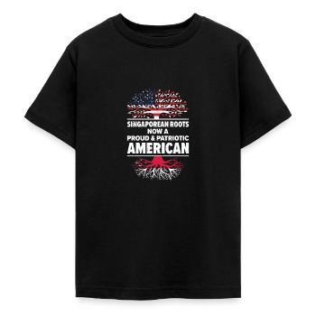 Geboren in Singapur Singapur Amerikaner USA - Teenager T-Shirt - Schwarz - Vorne - AI Model Teenager Male light (155cm)