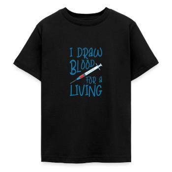 Phlebotomist Phlebotomy Nurse Tech - Teenage T-Shirt - black - Front - AI Model Teenager Male light (155cm)