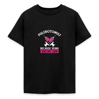 Phlebotomist Phlebotomy Nurse Tech - Teenage T-Shirt - black - Front - AI Model Teenager Male light (155cm)